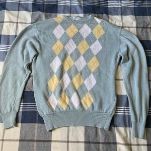 Christian Dior Vintage Argyle Linen Sweater